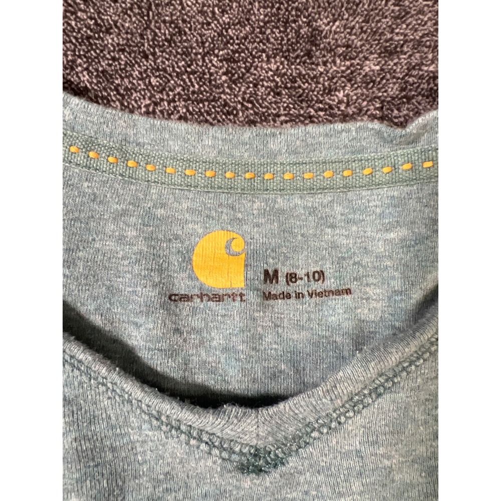 Carhartt Womens Long Sleeve V-Neck T-Shirt Blue Heather Cotton 100683 473 Size M - Picture 4 of 8